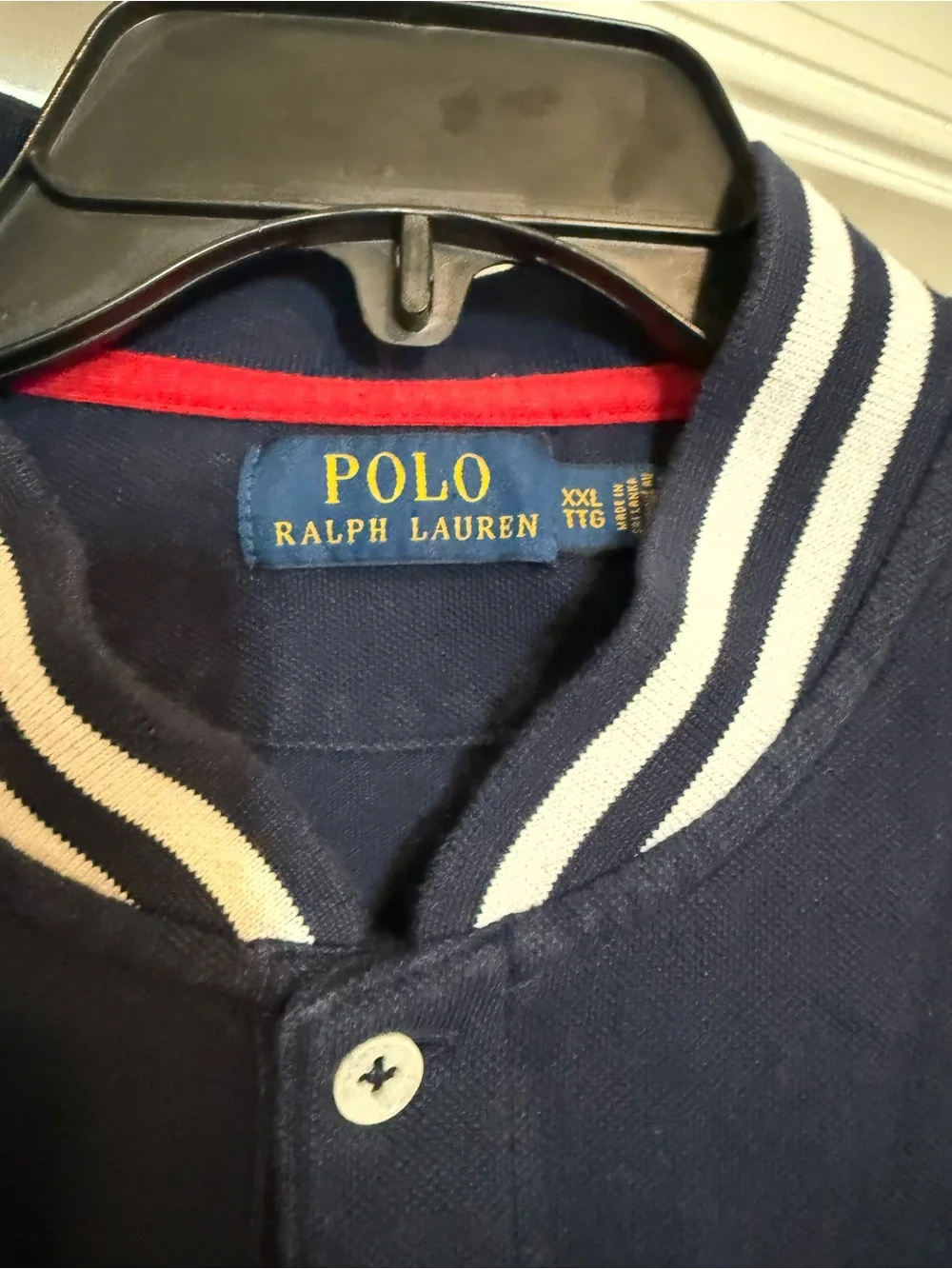 Ralph Lauren Navy and White Polo Bears Rugby Shirt